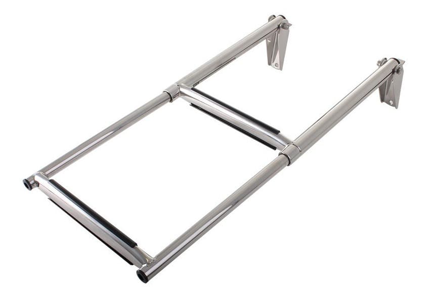 Escada Em Aço Inox Telescópica 2 Degraus Para Lancha Barcos