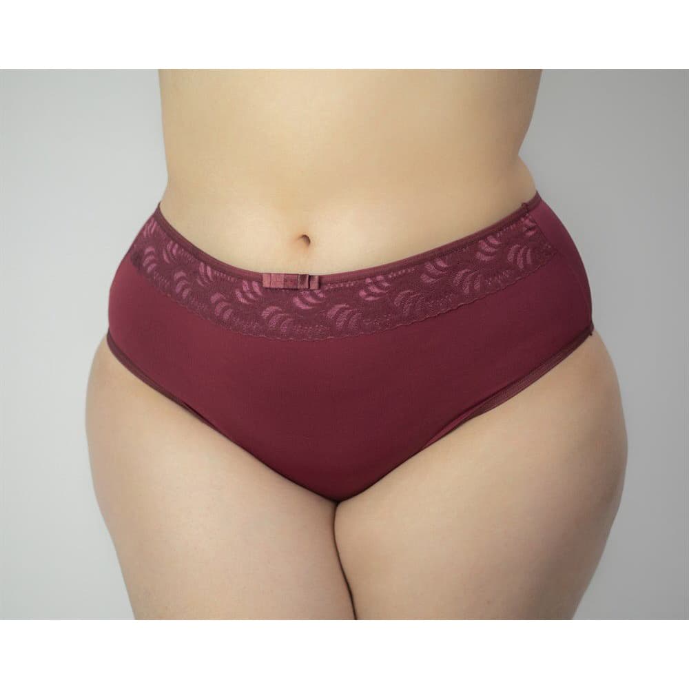 Calcinha Cós Alto Calçola Plus Size De Microfibra E Renda - Calcinhas Gestantes Cueca Feminina Tamanhos Especiais 50 52 54