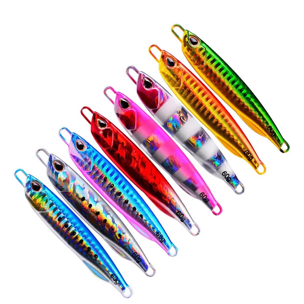 Laser Jigging Lure Metal Lead Jig Iscas De Pesca 10g/15g/20g/25g/30g/40g/60g Fundição Colher Isca Spinner Bait