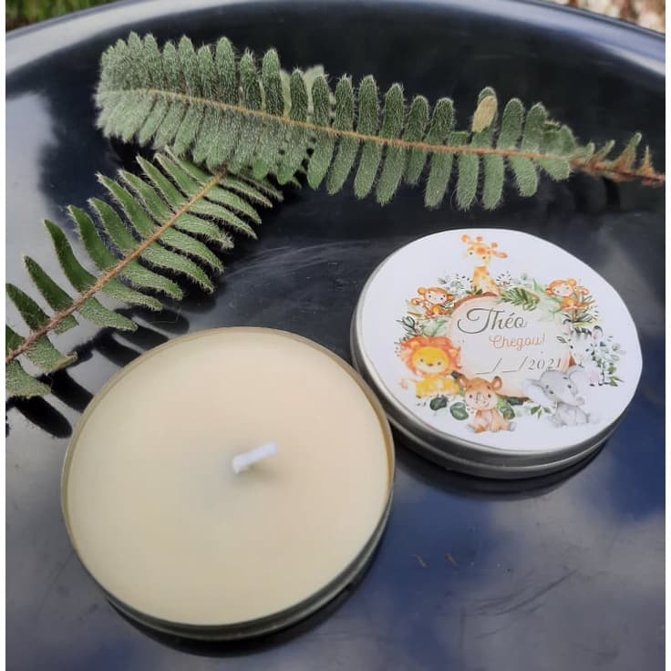 Mini Vela Perfumada na Latinha - Lembrancinha Safari - 10 unidades