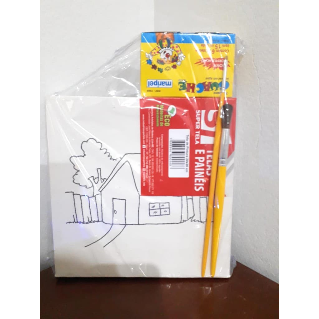 Kit Pintura em Tela Infantil - 4 Telas de pintura 20x30