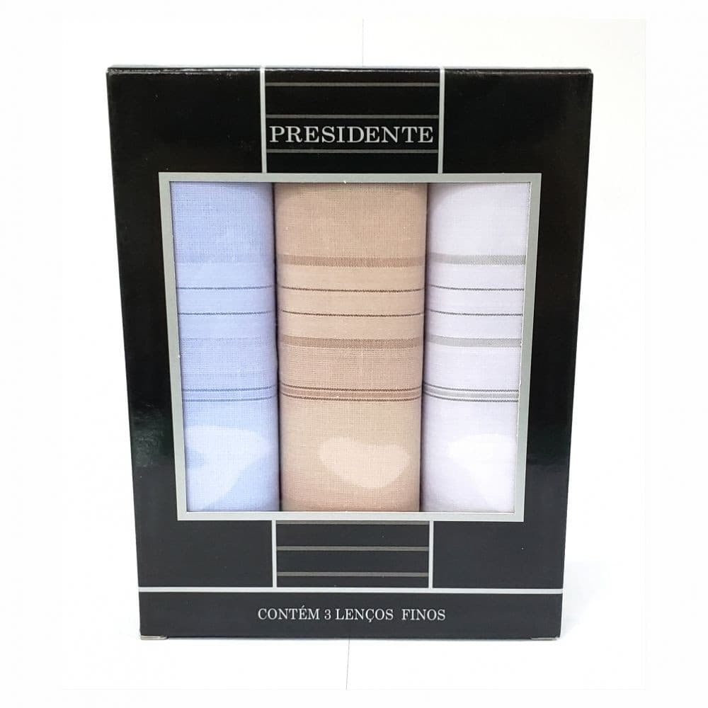 Lenço de Bolso Masculino Presidente 41cm x 41cmCaixa Luxo