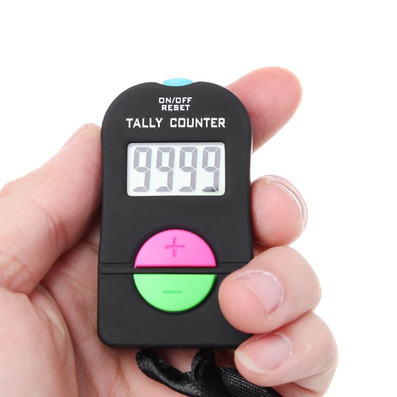 BLUE Digital Hand Tally Counter Contador Eletrônico Manual Gym Held