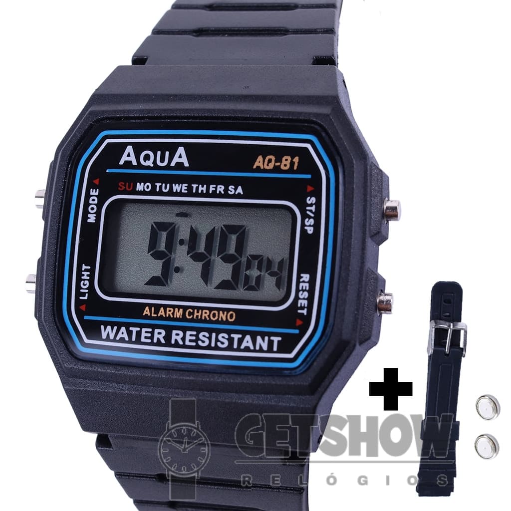 Relógio Aqua Digital de Pulso Adulto Tamanho Pequeno Digital Prova Dagua