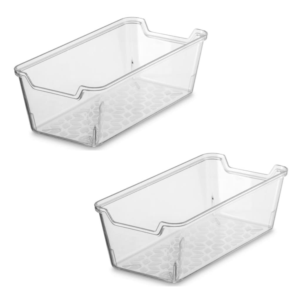 2 Organizadores de Gaveta Transparente Multiuso 8,5 x 17 cm