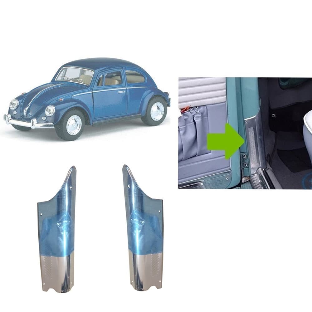 acabamento protetor da coluna bate pé VW Fusca inox cromado