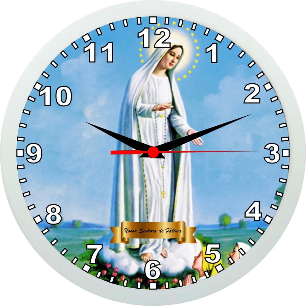Relógio De Parede Nossa Senhora De Fátima - Santos Católicos - 24cm