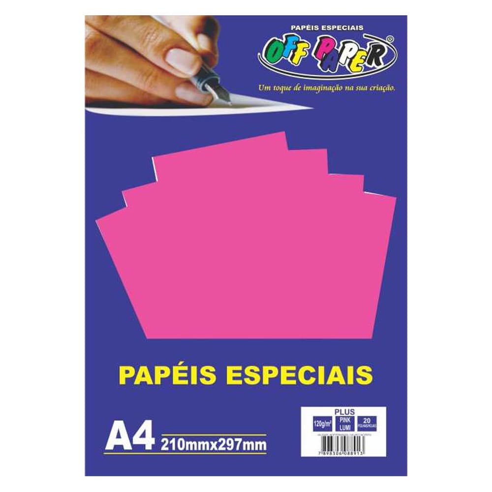 Papel Off Plus A4 120g Pink - Off Paper