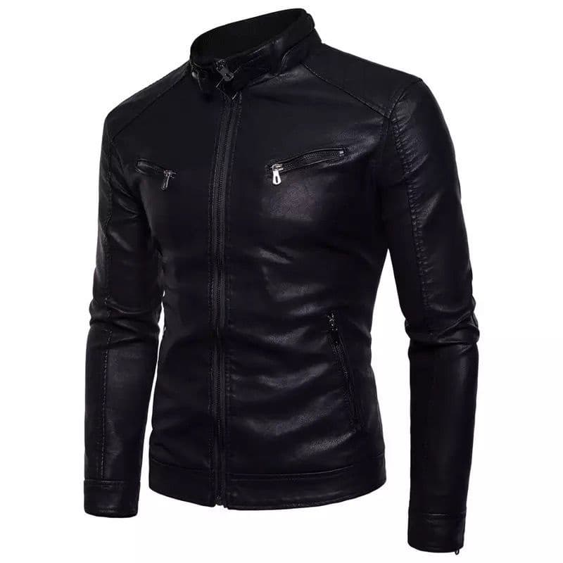 Jaqueta de Couro Resistente Slim Fit Moderna Elegante