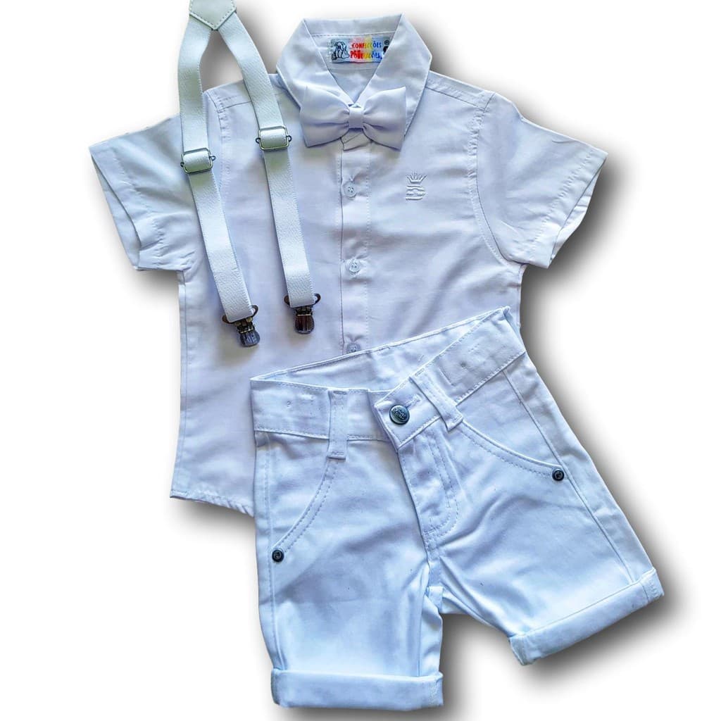 Conjunto Masculino Batizado Festa Natal Ano novo Infantil Roupa Para Bebe Tamanho P AO 3