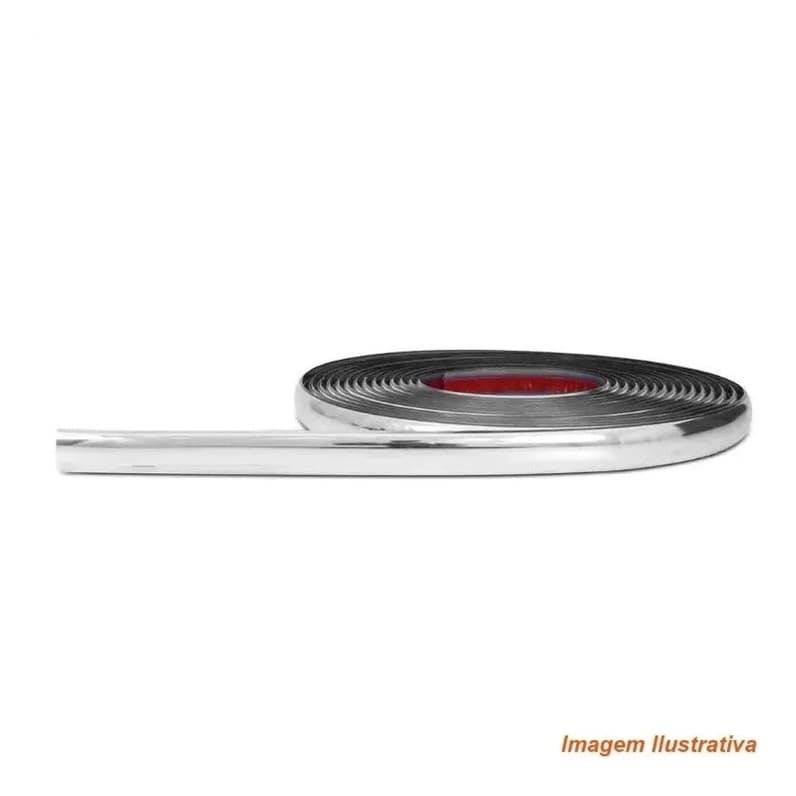 Rolo Friso Cromado Filete Universal Flexivel 20mm X 3 Metro
