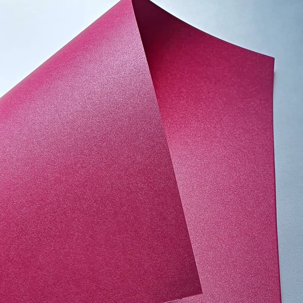 Papel Perolizado A4 Color Chiclete 180G - Rosa - Metallik - 20 Folhas