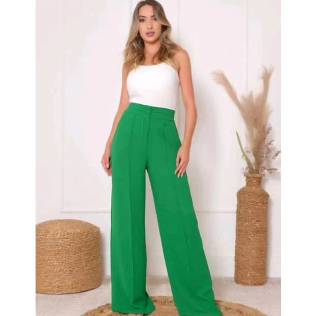 Calça pantalona social duna cintura com elástico modelo 08