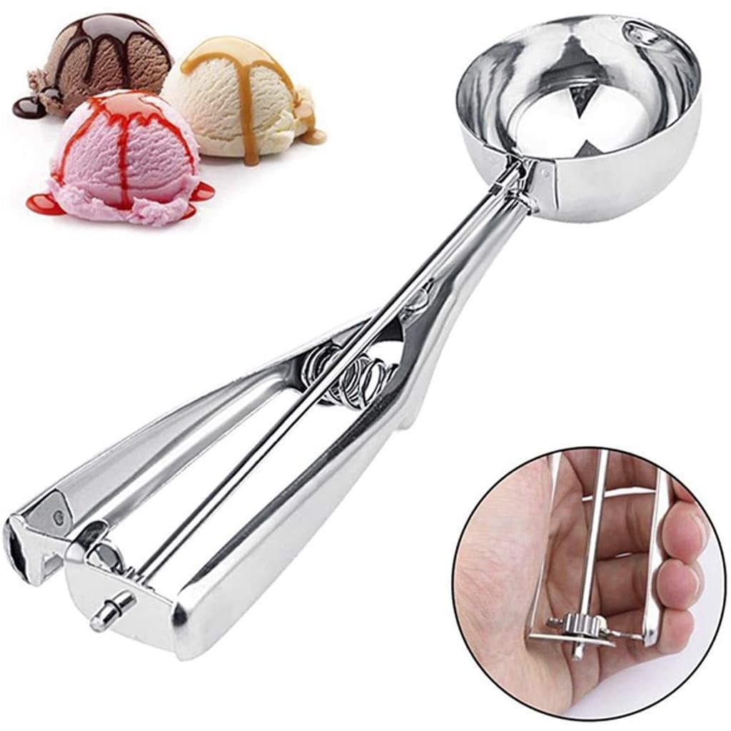Colher De Sorvete Bola Profissional Mola E Ejetor Em Inox