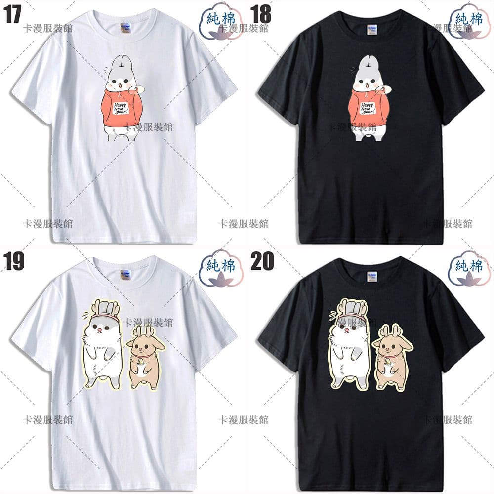 Venda quente Mochi coelho camiseta de manga curta masculina 100% algodão personalizado alta suavidade Super absorvente d