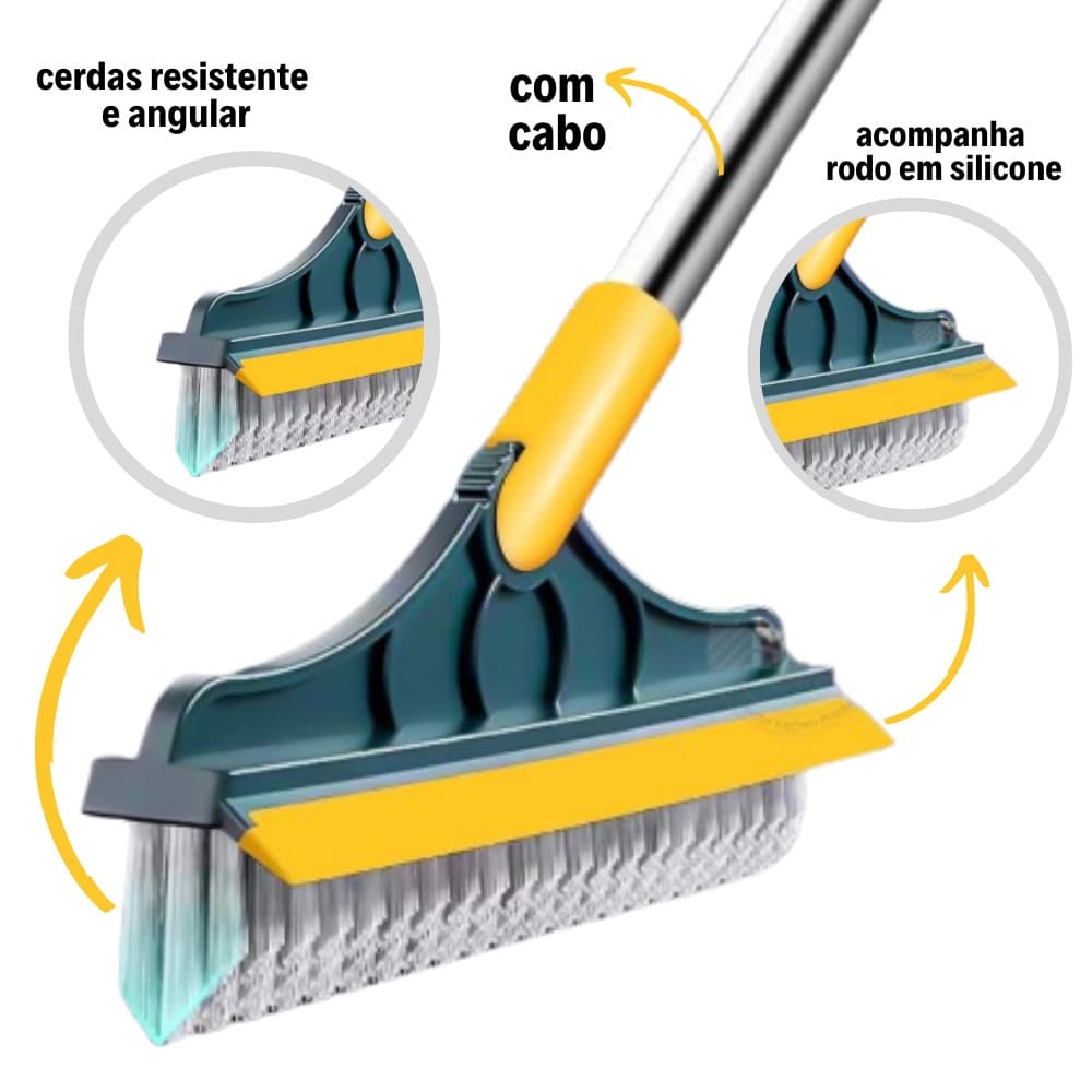 Vassoura Forte Cerda Dura Esfregão Mop Angular Verde Amarelo Escova Para Limpeza De Rejunte Pisos Calçadas Banheiro