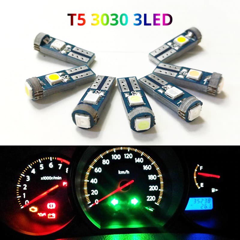 Lâmpada Led T5 3 Leds W3w 3030 12v Painel Carro Moto