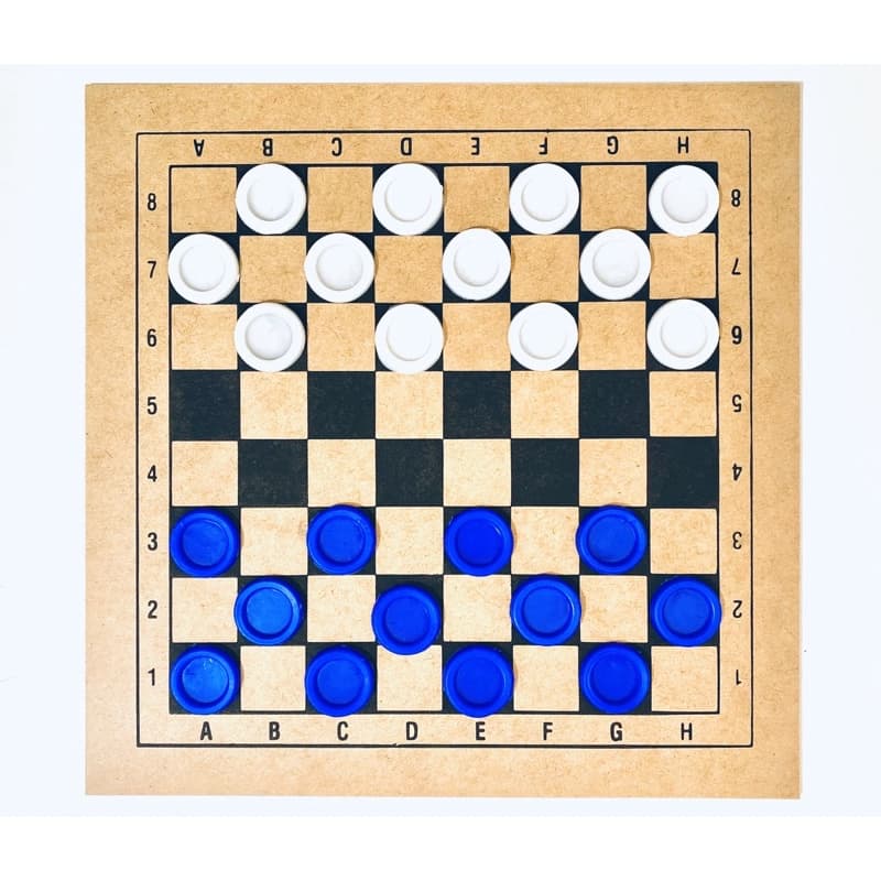 Jogo de Tabuleiro 2 em 1 Dama e Trilha Madeira MDF 30x30cm Educativo Passatempo Família