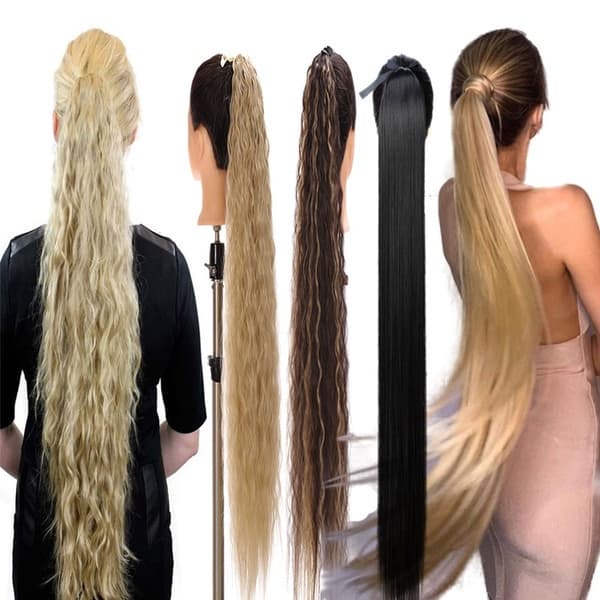 Rabo De Cavalo Loiro Longo Resistente Ao Calor 85cm