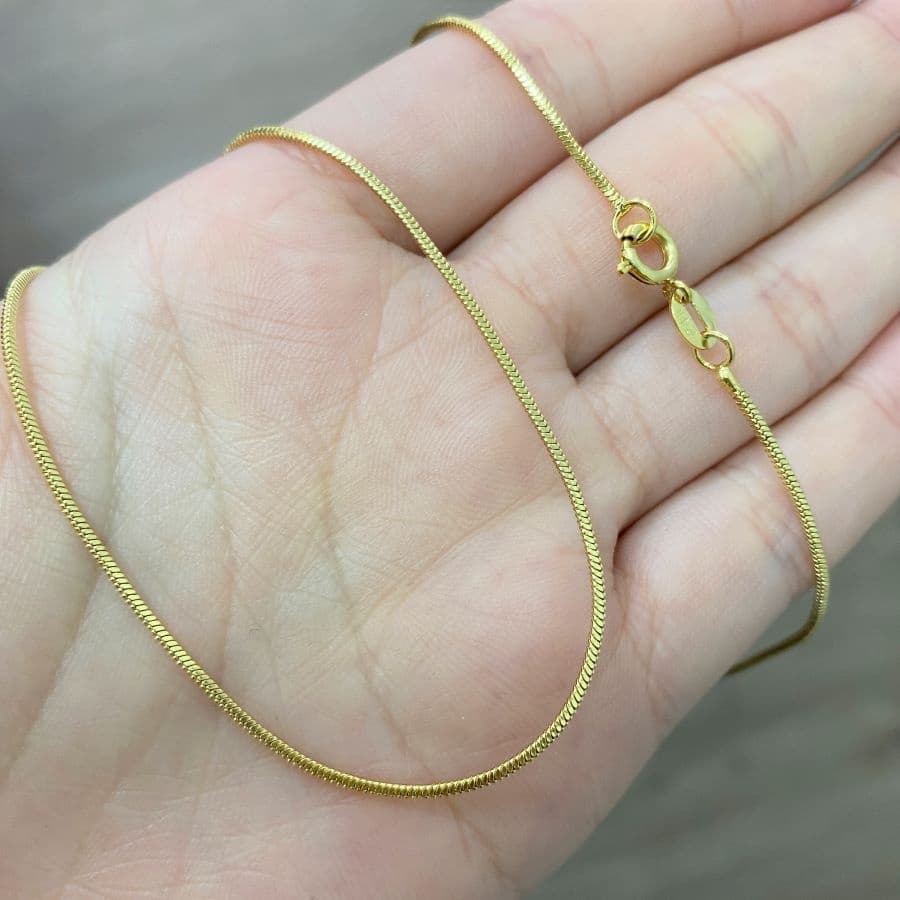 Colar Feminino De Ouro Rabo De Rato 1,2mm 45cm Banhado a Ouro 24k Choker Corrente