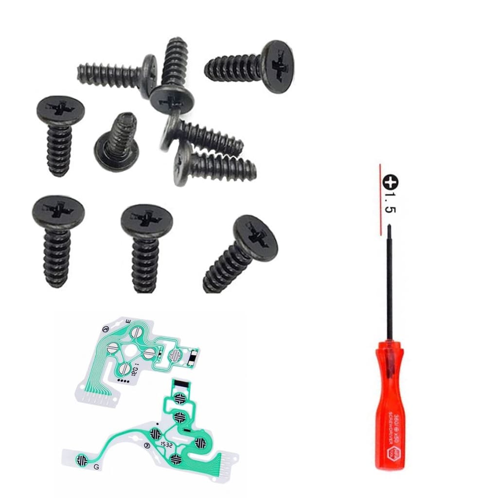 Kit  Ps4 10 Parafusos Controle PS5 PS4 PS3 PS2 + Chave Philips + Manta 030