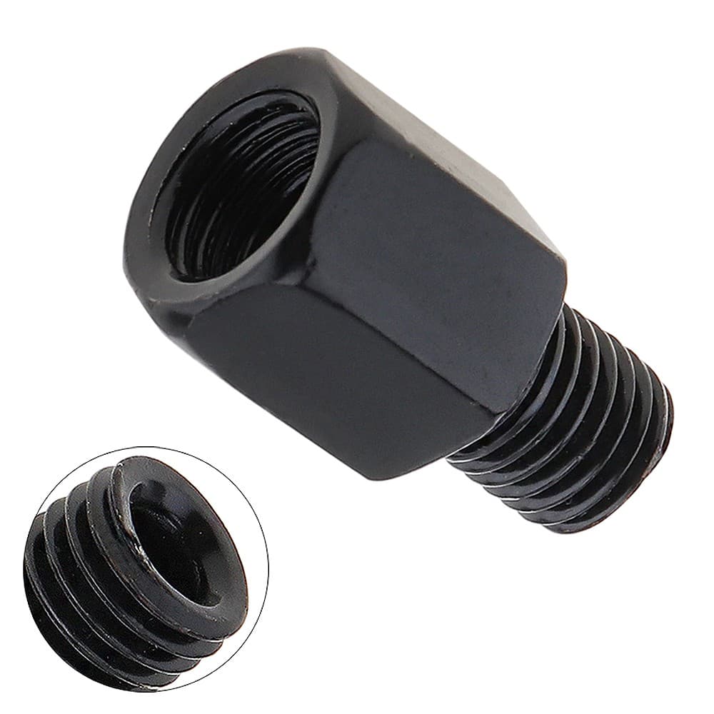 Parafuso Adaptador De Espelho Retrovisor Metálico Preto De 10mm Para Motocicleta