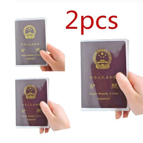 2pcs Pvc Passaporte Caso Capa De Proteção De Passport Clipe