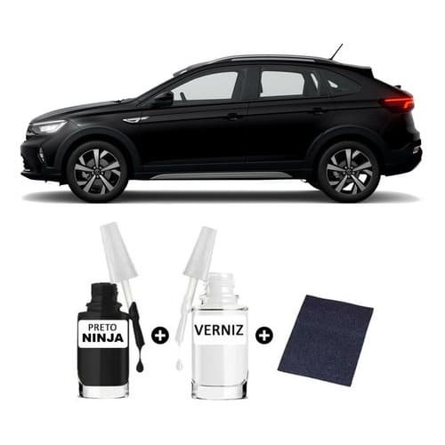 Tinta De Retoque Tira Risco Carro Vw Nivus Preto Ninja