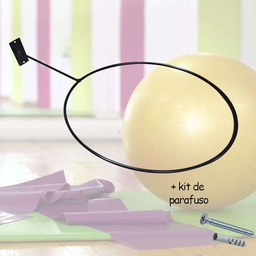10 Suporte bola p/pilates e suiça p/parede - Bolas 45 a 85 CM (D)- cores a escolha-Pronta Entrega