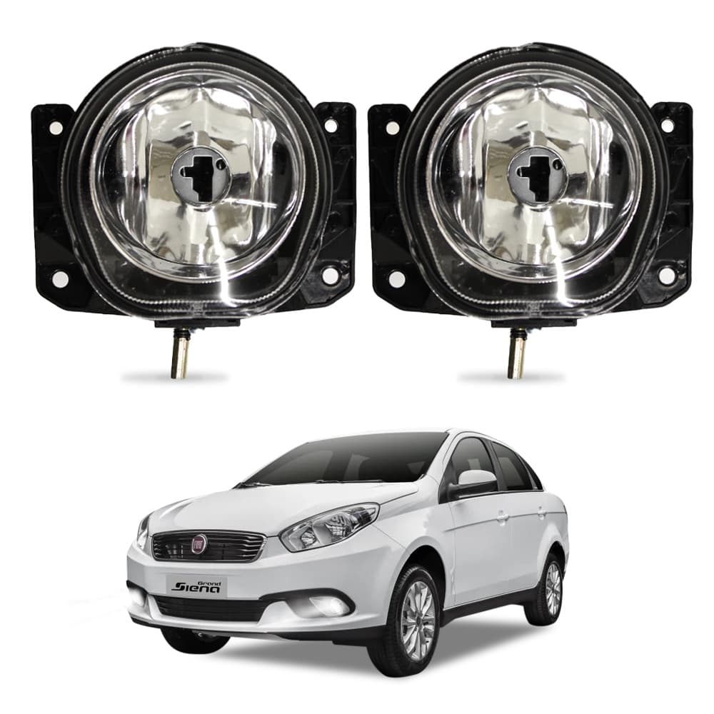 Farol de Milha Grand Siena 2012 a 2021 Par Farol Auxiliar de Carro Lente de Vidro Neblina Automotivo