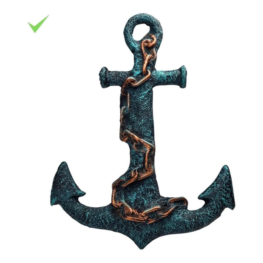 Ancora De Parede Com Corrente Envelhecida Decorativa 41cm