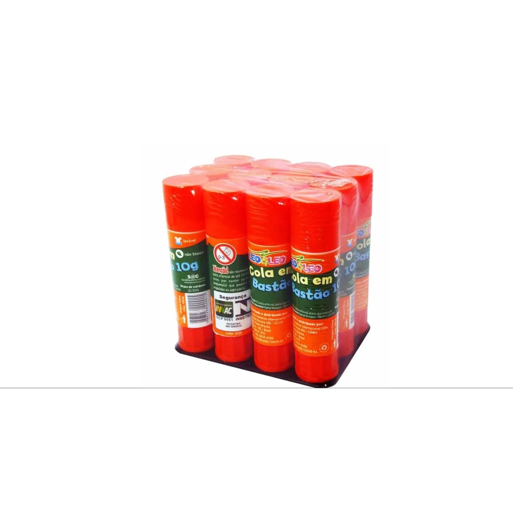 Caixa C/06 Unidade De Cola Bastão Cola Escolar E Artesanato 10g