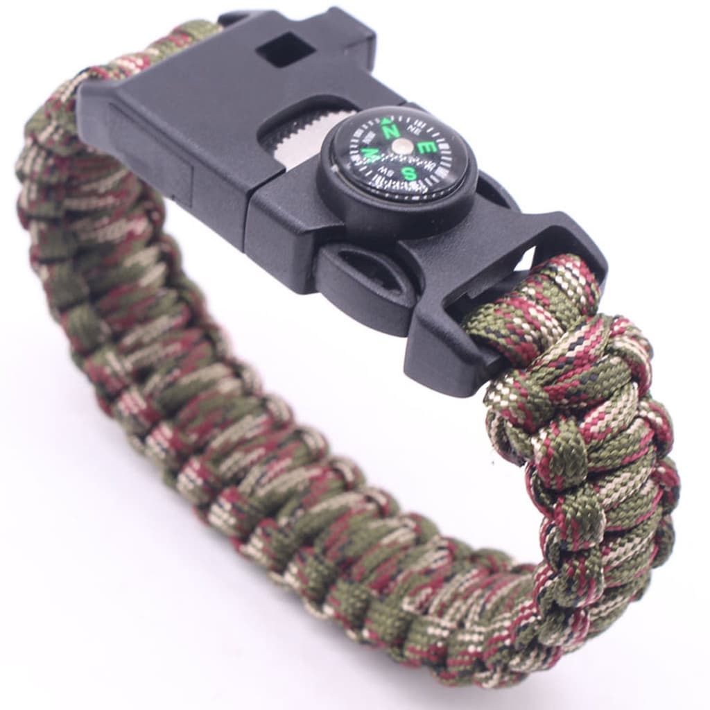 Pulseira Bracelete Paracord Masculino, Tático, Militar Camuflada ansol.
