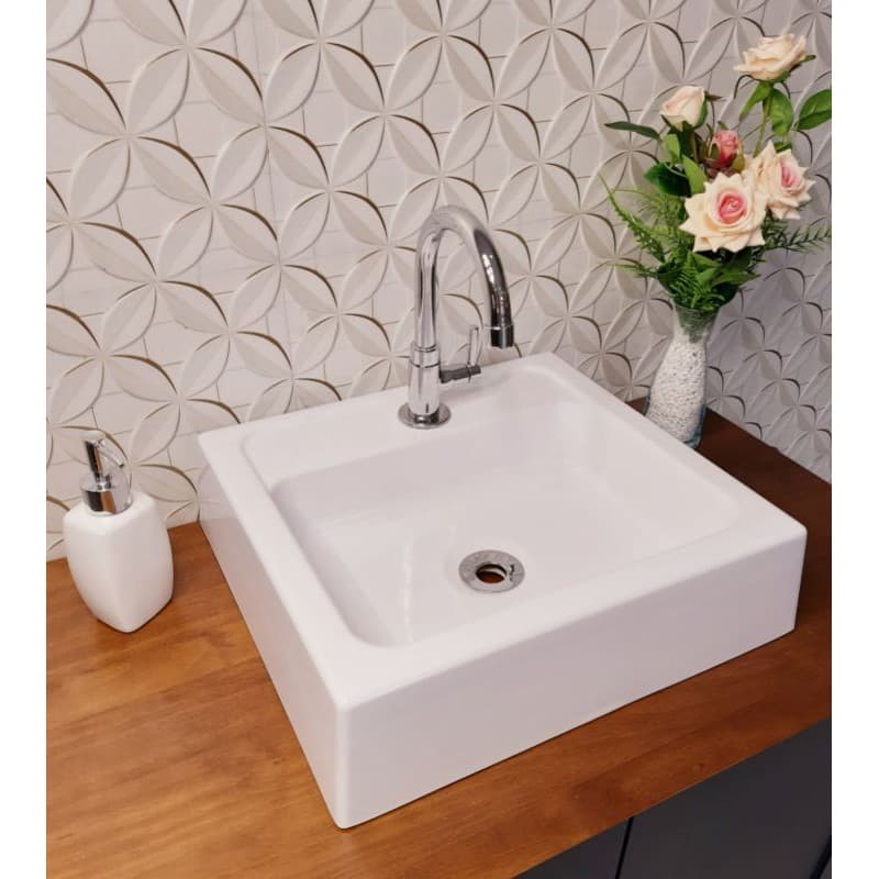 Cuba Pia Gardênia Genova Banheiro De Apoio Branca 40x 37cm Casa Laura Decor