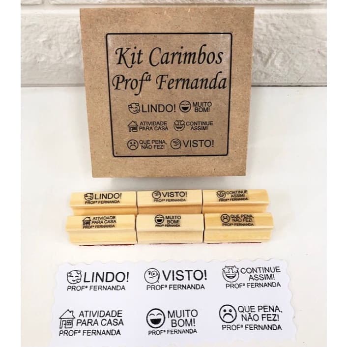 Kit Carimbos Pedagógicos Professor Personalizado Com Nome