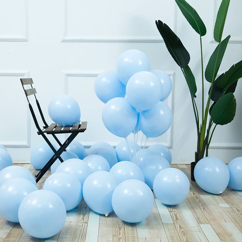 50 Unidades Balão Bexiga Azul Candy Color Número 7 Polegadas Para Festas