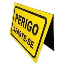 Cavalete Duplo  Amarelo ou branco Perigo Afaste - Se Deitado.