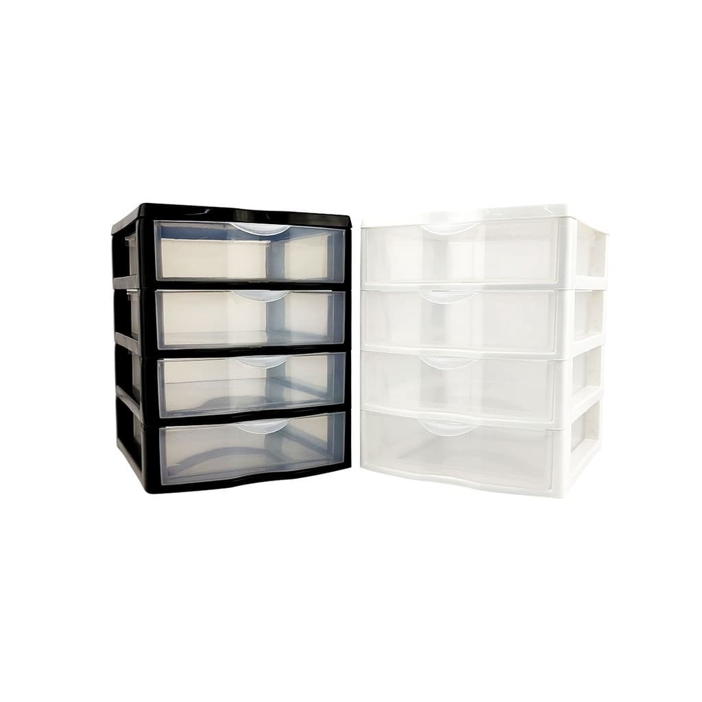 Gaveteiro Pequeno Com 4 Gavetas Organizador Desmontável Modular Plástico de Mesa Nitron BPA Free