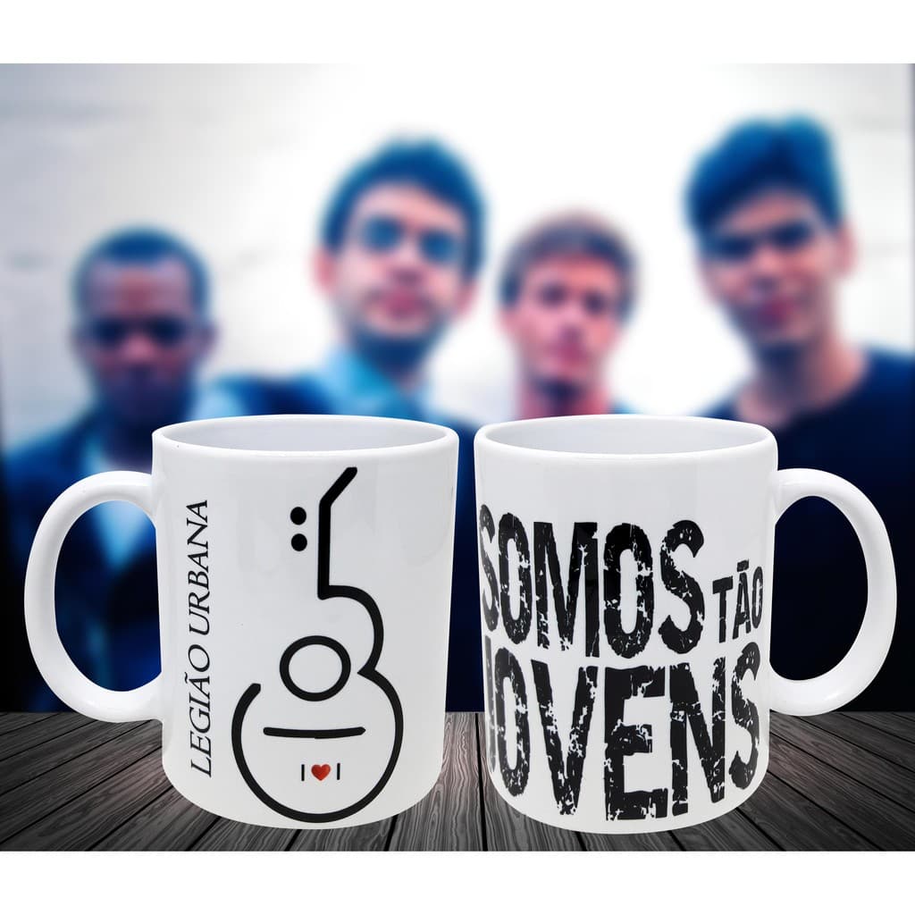 Caneca Branca Personalizada - Somos Tão Jovens Legião Urbana