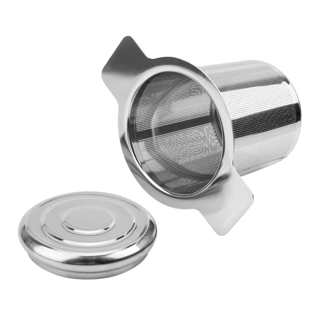 Infusor de Chá Filtros de Chá de Aço Inoxidável com Alça e Tampa para Xícaras de Chá de Folhas Soltas, Canecas e Potes