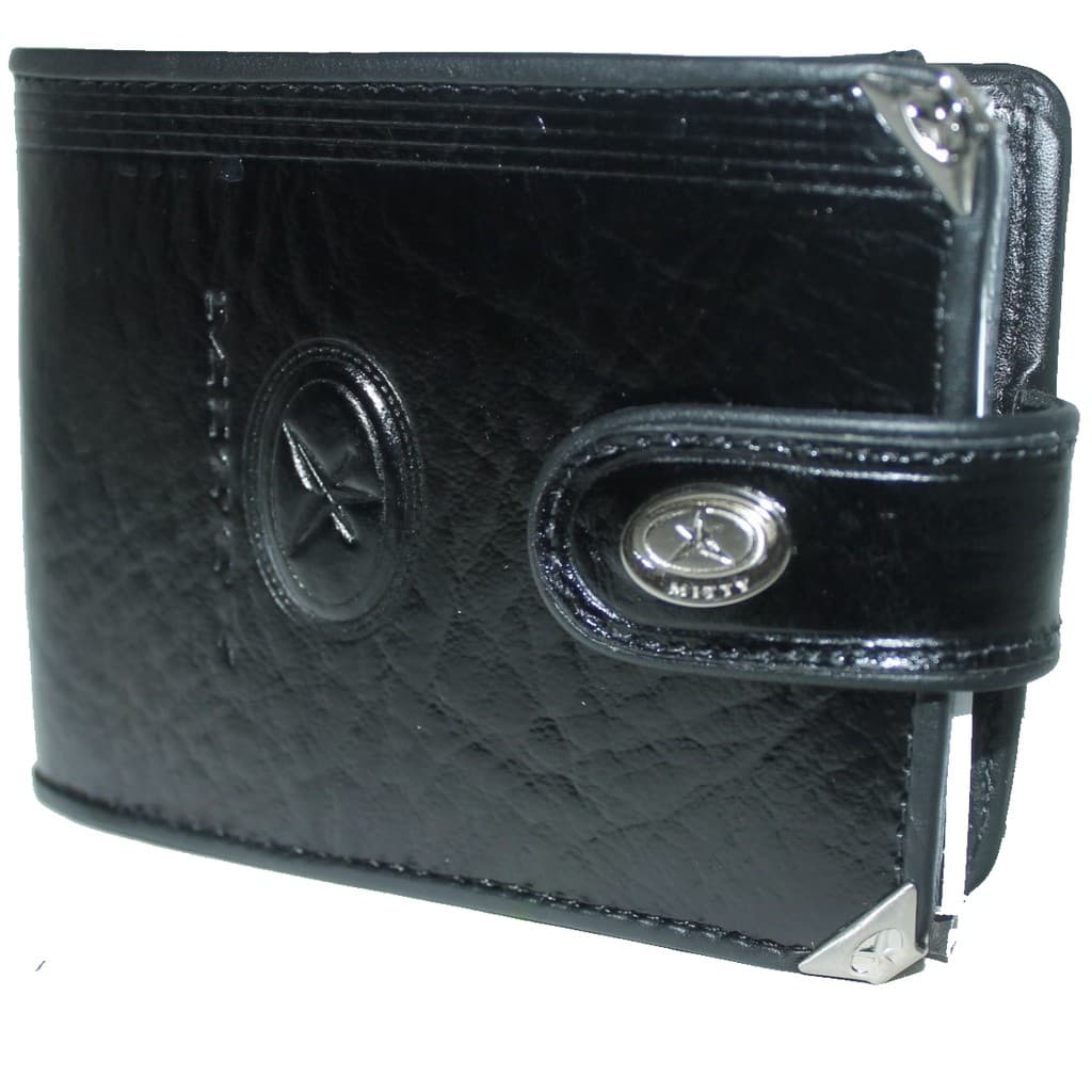 Carteira Masculina Grande - Couro Legítimo - Cheque - Mitty M2F - Preta