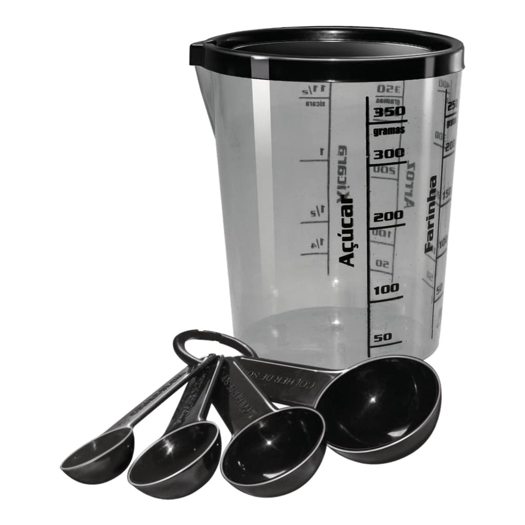 Conjunto de kit medidores preto - com 5 peças