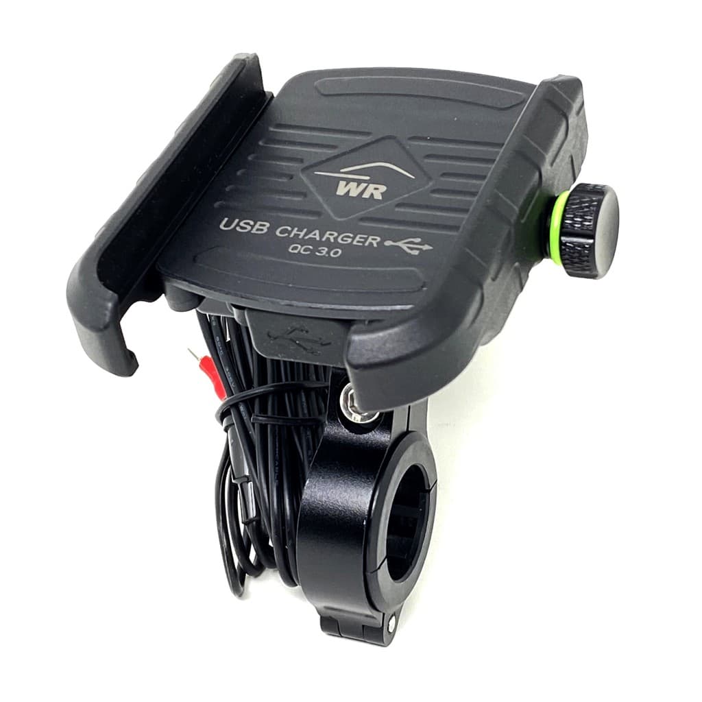 Suporte de Celular WR para Moto com Carregador USB QC 3.0 (Turbo)