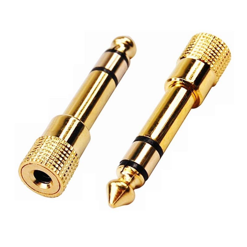 Plug Adaptador P2 Fêmea Para P10 Macho Stereo Gold Ouro 18k Qualidade Premium Pronto Entrega