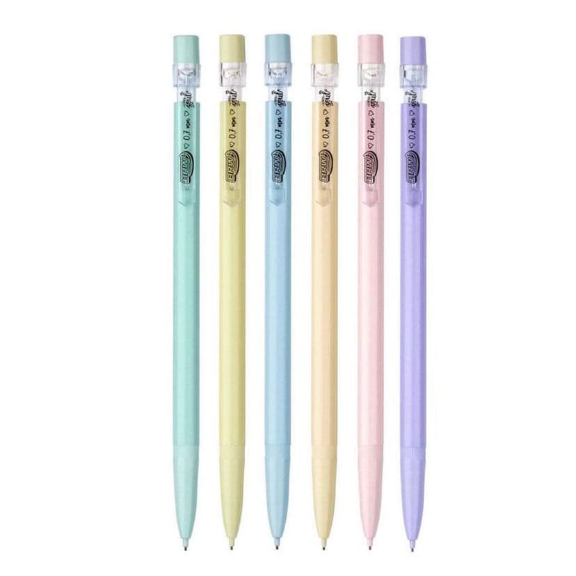 Lapiseira Escolar Colorida 0.7 mm Clip Transparente Cor Pastel BRW un