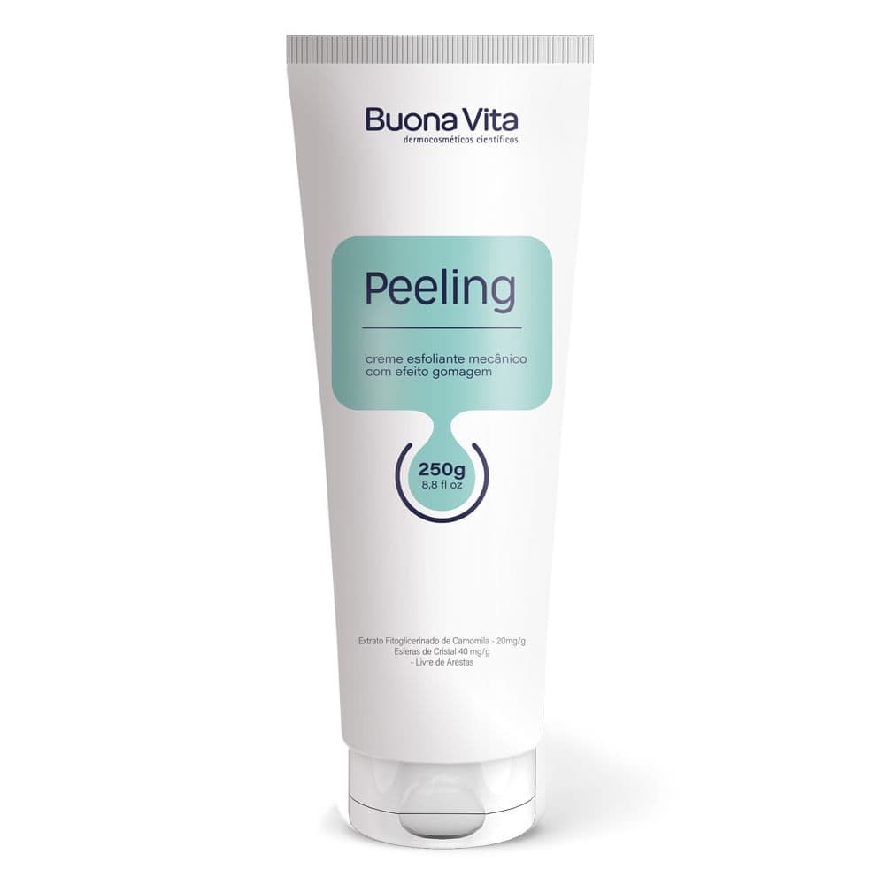 Peeling 250g Buona Vita - Esfoliante Mecânico Facial e Corporal, Efeito Gomagem