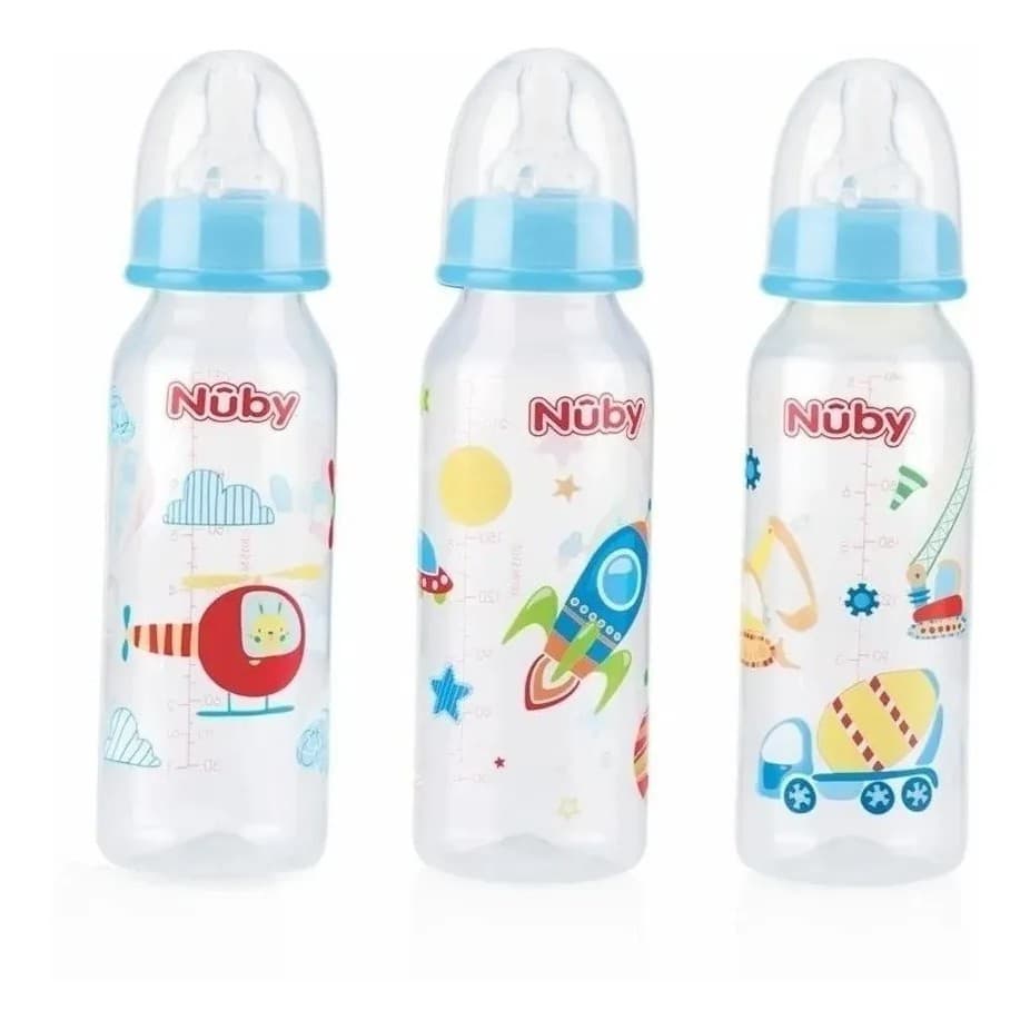 Mamadeira Anticólica Menino 3+ Nuby 240ml - Nuby