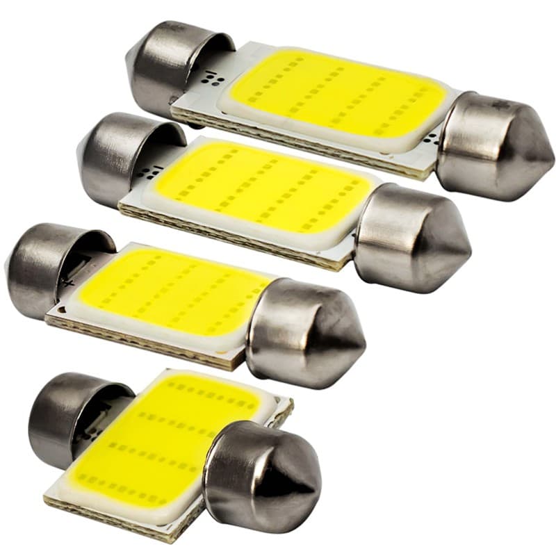 31mm 36mm 39mm 41mm Festoon 12 Chips Cob Lâmpada Led Dc12V Cor Branca