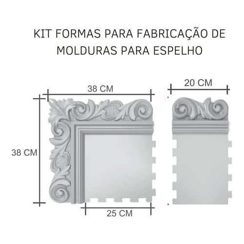 Formas De Moldura Em Gesso Para Espelho- Kit Damasco