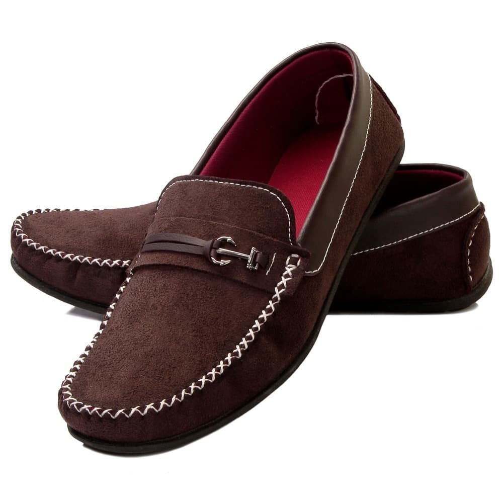Sapato Mocassim Casual Costurado a Mão Sapatilha em Camurça Promoção Envio Rápido